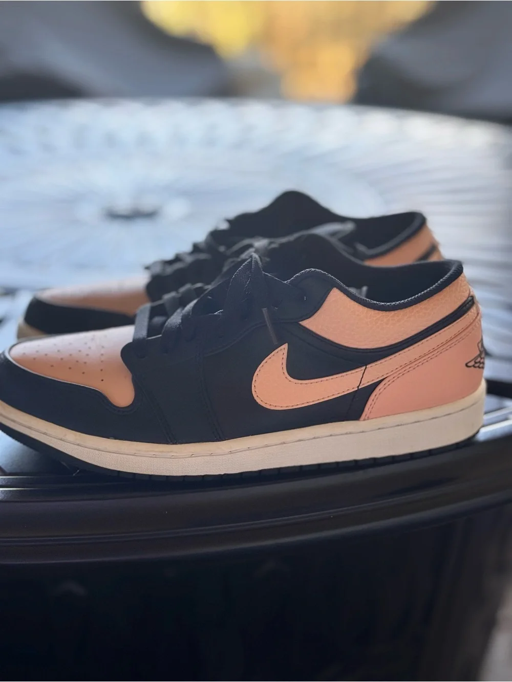 Jordan men’s Low-Top Sneakers in Peach/Black